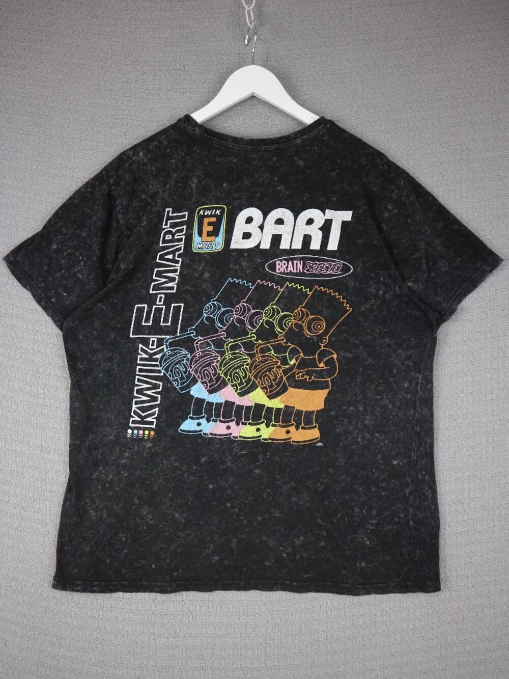 The Simpsons Bar Kwik-E-Mart Trippy Graphic Tee Sunfaded Black Large